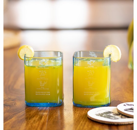 Imperfect Bombay Sapphire Gin Glasses – Upcycled Set of 2