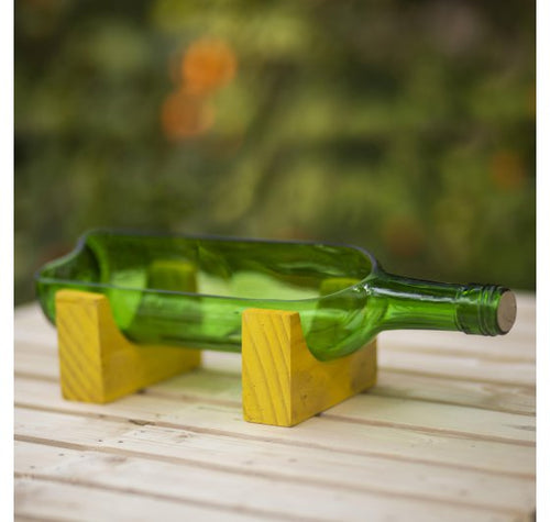 Load image into Gallery viewer, Wine Stand-Up Bottle Planter - Yellow