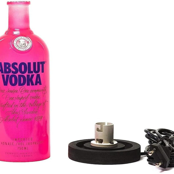 Upcycled Absolut Bottle Lamp with Gift Box – Handmade Table Lamp