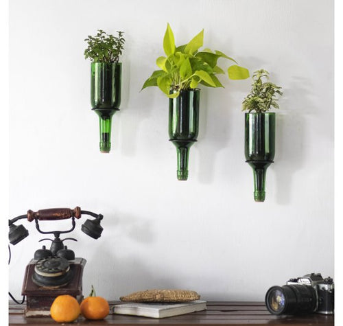 Load image into Gallery viewer, Wine Planters with Iron Stand (Set of 3)