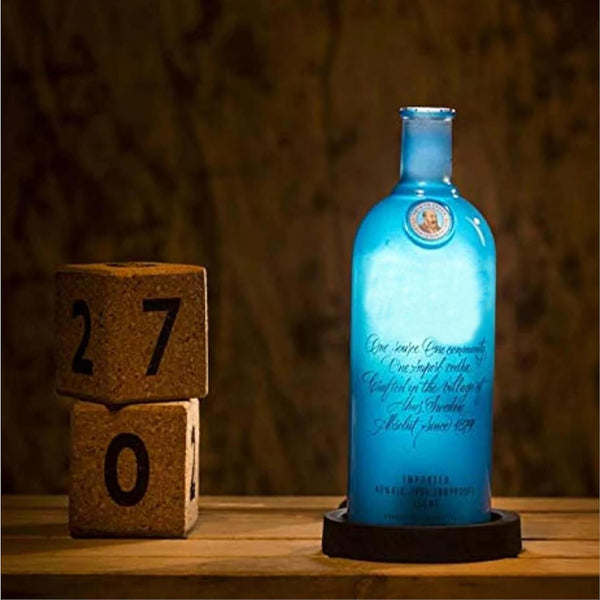 Upcycled Absolut Bottle Lamp with Gift Box – Handmade Table Lamp