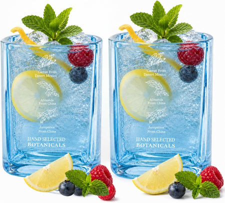 Imperfect Bombay Sapphire Gin Glasses – Upcycled Set of 2