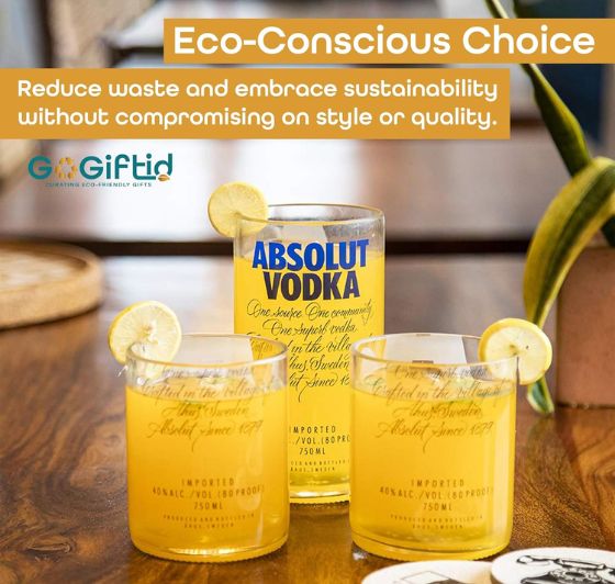 Absolut Glasses Set of 3 β Handmade Upcycled Cocktail Glassware
