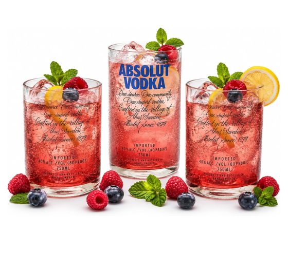 Absolut Glasses Set of 3 β Handmade Upcycled Cocktail Glassware