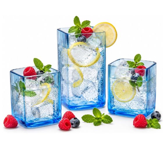 Bombay Sapphire Gin Glasses Set of 3 – Handmade Upcycled Drinkware
