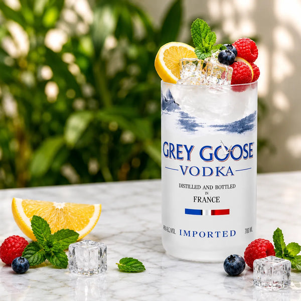 Grey Goose Vodka Glasses – Handmade Upcycled Cocktail Glassware (Pack of 1 Glass)