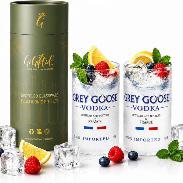 Imperfect Grey Goose Glasses – Upcycled Discounted Set of 2