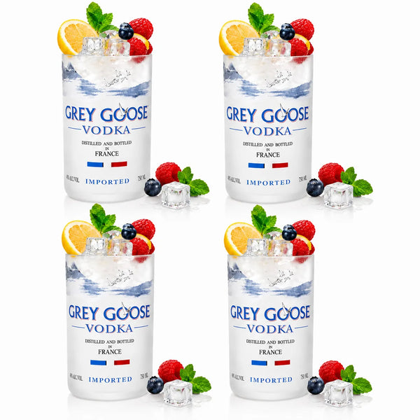 Grey Goose Glasses Set of 4 – Handmade Upcycled Cocktail Glassware