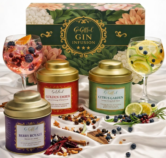 Botanical Gin Infusion Gift Box β Golden Ember & Citrus Garden DIY Gin Infusion Kit