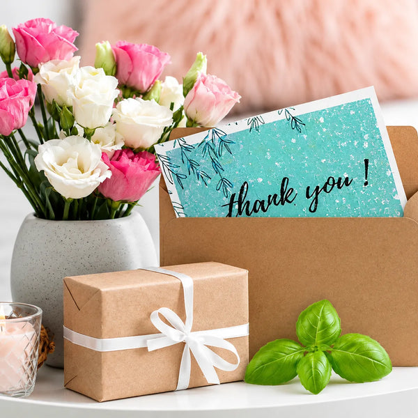 Plantable Thank You Cards With Envelopes β Eco Friendly Seed Paper Cards (Pack of 15)
