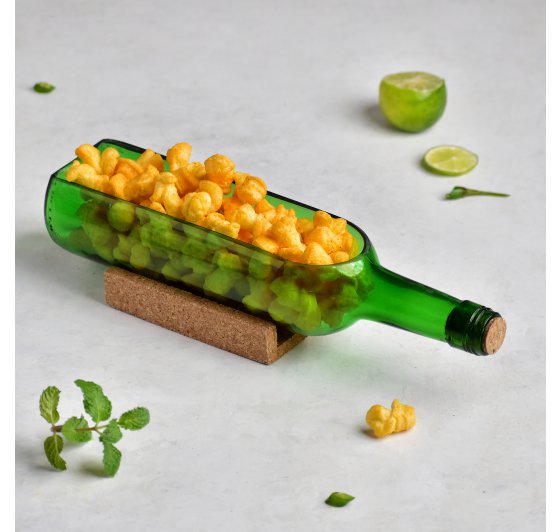 Wine Bottle Platter With Glasses