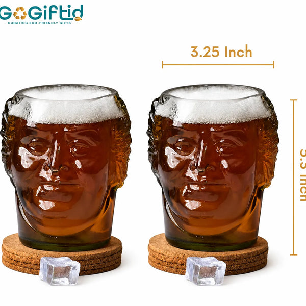 Old Monk Face Glass 700ml – Handmade Upcycled Rum & Whisky Glass