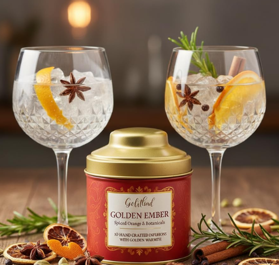 Golden Ember Gin Infusion Bags β Botanical Cocktail Infusion for Gin, Vodka & Spirits