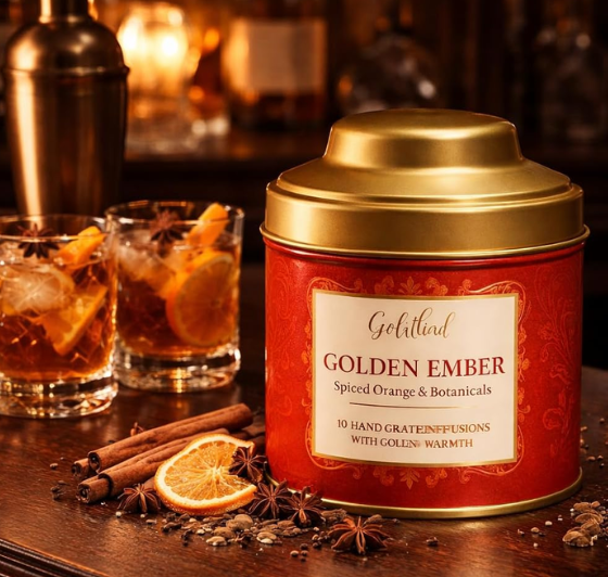 Golden Ember Gin Infusion Bags β Botanical Cocktail Infusion for Gin, Vodka & Spirits