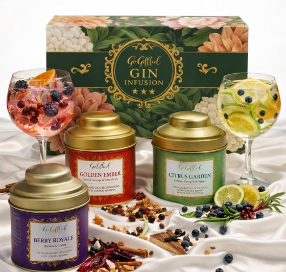 Botanical Gin Infusion Gift Set β Golden Ember & Berry Royale DIY Cocktail Infusion Kit