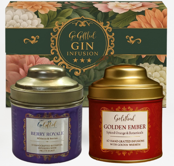 Botanical Gin Infusion Gift Set β Golden Ember & Berry Royale DIY Cocktail Infusion Kit