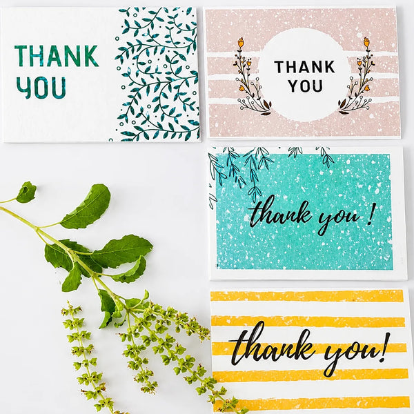 Plantable Thank You Cards With Envelopes β Eco Friendly Seed Paper Cards (Pack of 15)