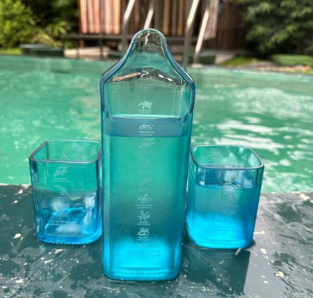 Bombay Sapphire Glasses Set of 2 With Jug – Handmade Upcycled Drinkware