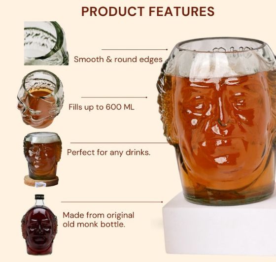 Old Monk Quirky Glass