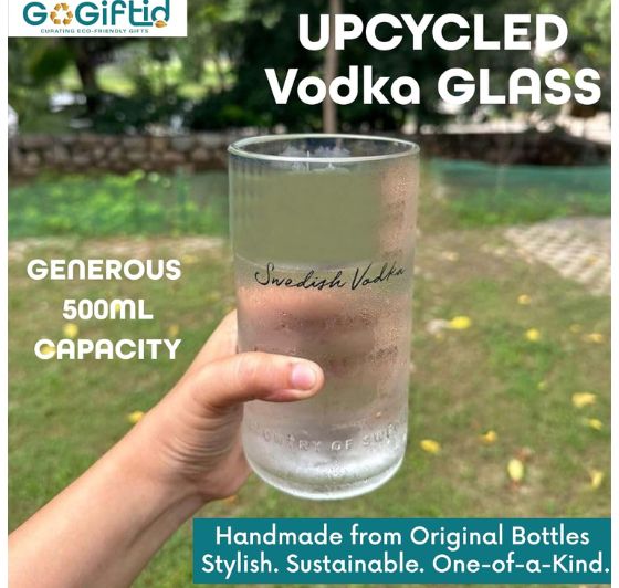 Upcycled Absolut Vodka Glass – Handmade Recycled Cocktail Glass