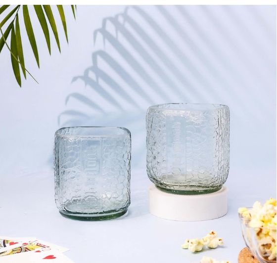Upcycled Old Monk Rum Glasses – Handmade Eco-Friendly Bar Glasses