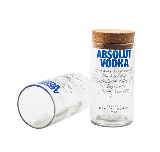 Absolut Top Cut Bottle Jars (Set of Two)