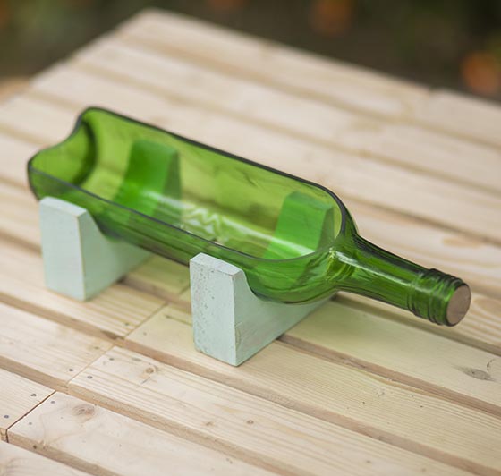 Wine Stand-Up Bottle Planter - Sea Green
