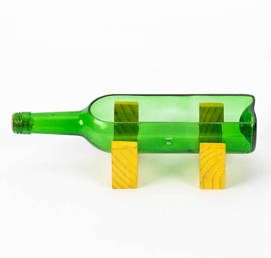 Wine Stand-Up Bottle Planter - Yellow