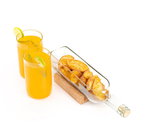 Safe Wine Bottle Platter (clear) With Glasses