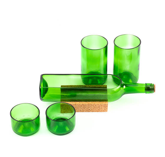 Elegant Green Pressed Glass Wine Bottle Divided Serving Platter Holds Your  Food in Style - Green Design Blog