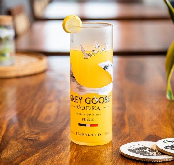 Safe and Sturdy Upcycled Grey Goose Vodka Glass