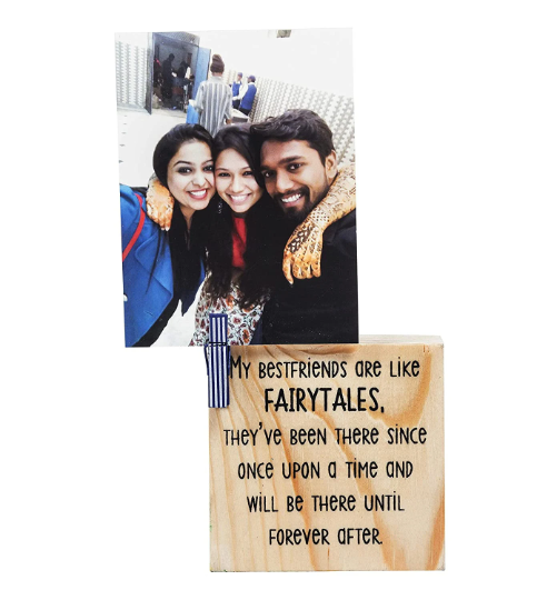 Fairytales Best Friends Mini Frame – Recycled Wooden Friendship Desk Decor