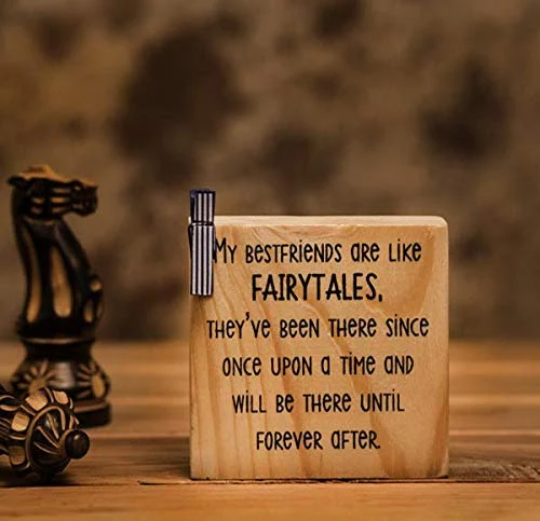 Fairytales Best Friends Mini Frame – Recycled Wooden Friendship Desk Decor