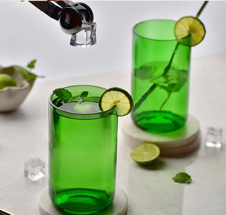 Wine Glasses Set of Two (Edges have been Sanded, Grinded and Buffed meticulously)