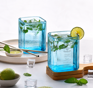 Bombay Sapphire Bottle Upcycled to Gin Glasses: Sustainable Handmade Barware for Modern Homes