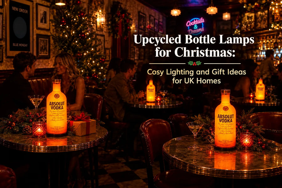 Upcycled Bottle Lamps for Christmas