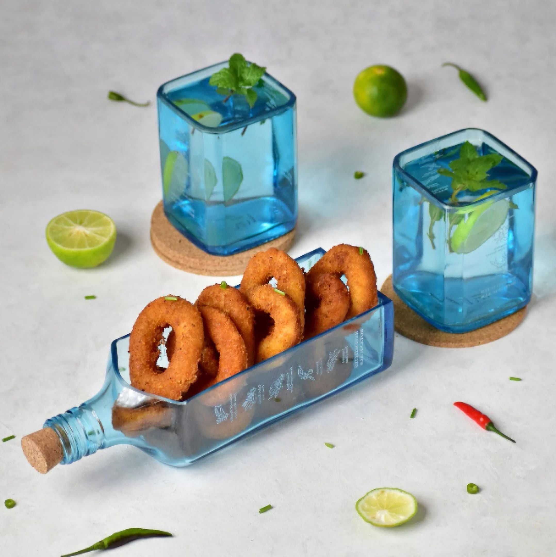 Bombay Sapphire Gin Glasses With Platter