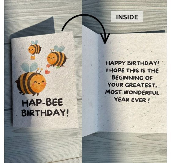 Seed Paper Set of 4 Plantable Birthday Greeting Cards