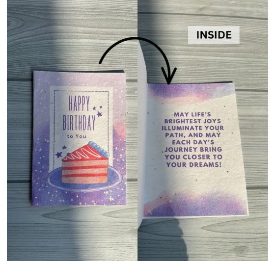 Seed Paper Set of 4 Plantable Birthday Greeting Cards