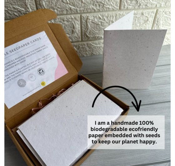 Seed Paper Set of 4 Plantable DIY Greeting Cards