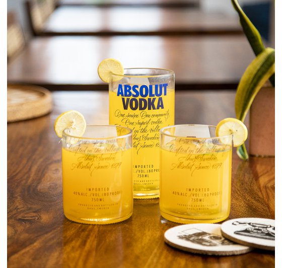 Absolut Glasses Set of 3 – Handmade Upcycled Cocktail Glassware