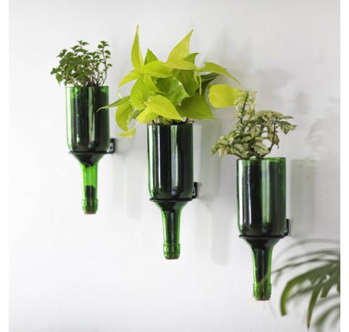 Load image into Gallery viewer, Wine Planters with Iron Stand (Set of 3)
