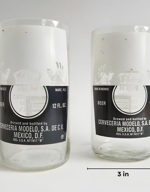 Load image into Gallery viewer, Upcycled Corona Beer Glasses Set of 2 – Handmade Eco-Friendly Barware

