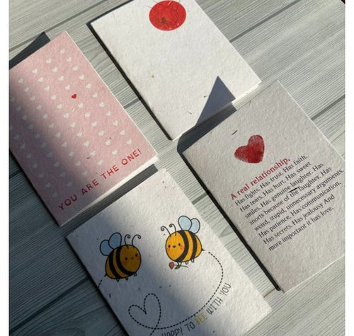 Load image into Gallery viewer, Seed Paper Set of 4 Plantable Love You Greeting Cards - Truly Eco-friendly
