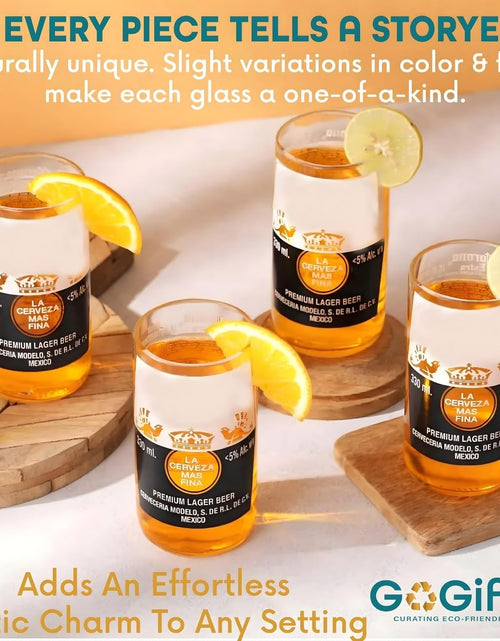 Load image into Gallery viewer, Upcycled Corona Beer Glasses Set of 2 – Handmade Eco-Friendly Barware
