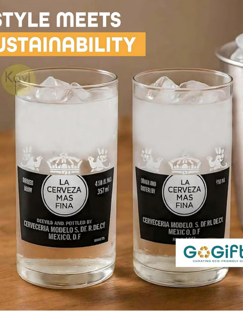 Load image into Gallery viewer, Upcycled Corona Beer Glasses Set of 2 – Handmade Eco-Friendly Barware
