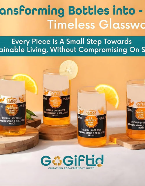 Load image into Gallery viewer, Upcycled Corona Beer Glasses Set of 2 – Handmade Eco-Friendly Barware
