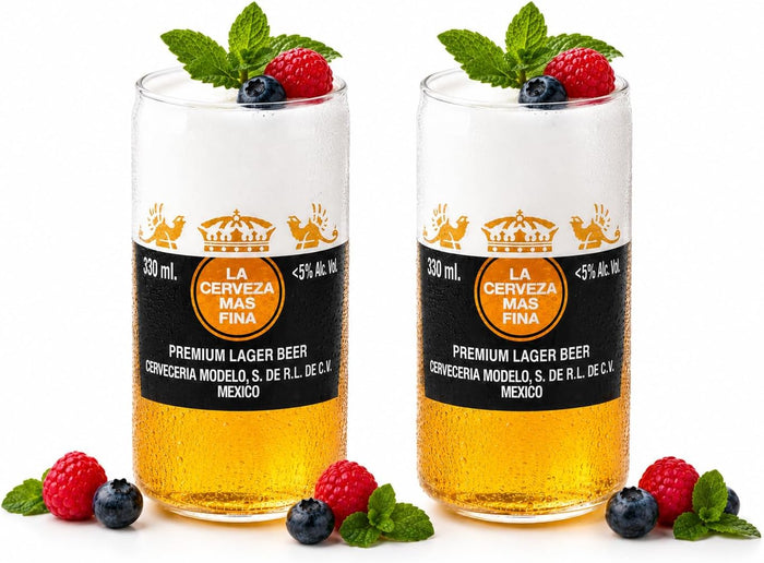 Upcycled Corona Beer Glasses Set of 2 – Handmade Eco-Friendly Barware