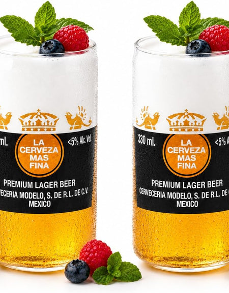 Upcycled Corona Beer Glasses Set of 2 – Handmade Eco-Friendly Barware