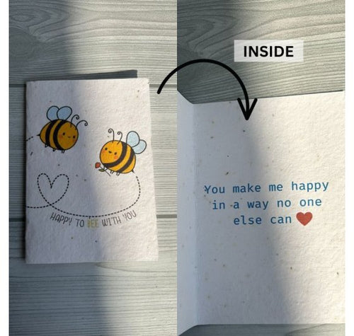 Load image into Gallery viewer, Seed Paper Set of 4 Plantable Love You Greeting Cards - Planting process explained on the back of each card
